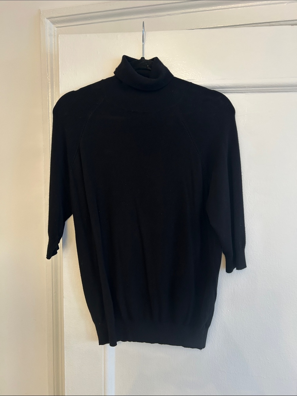 Zara Black Turtleneck Short-Sleeve Sweater